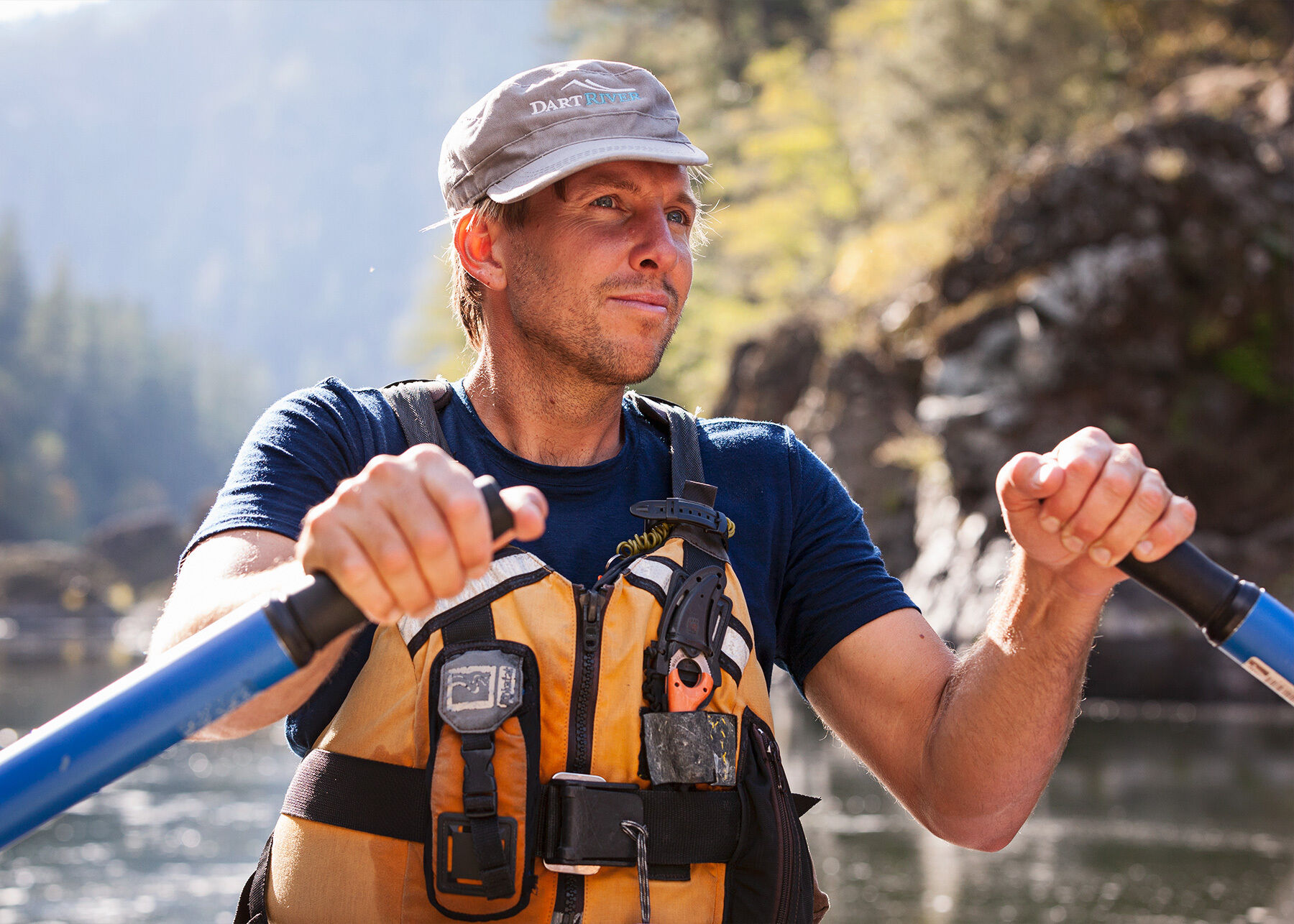Daniel guiding a rafting trip down the Rogue River in Oregon