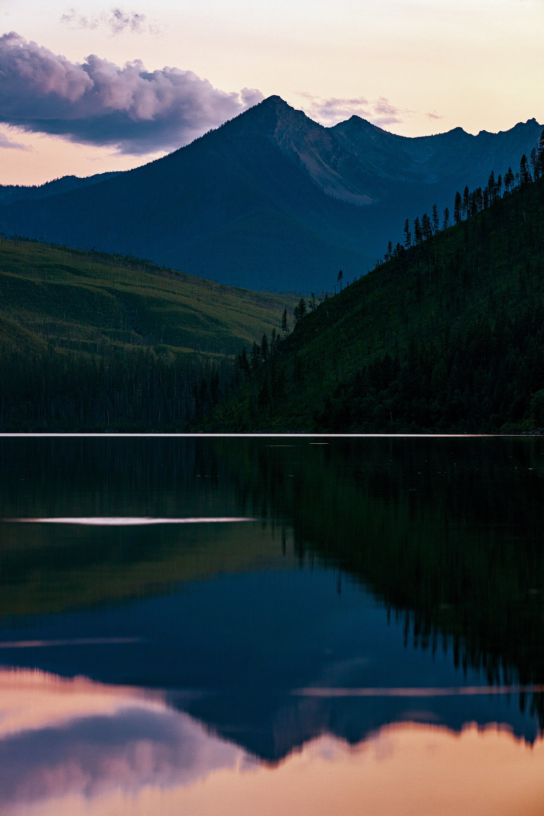 Harrison Lake at Sunset in Glacier National Park, Montana