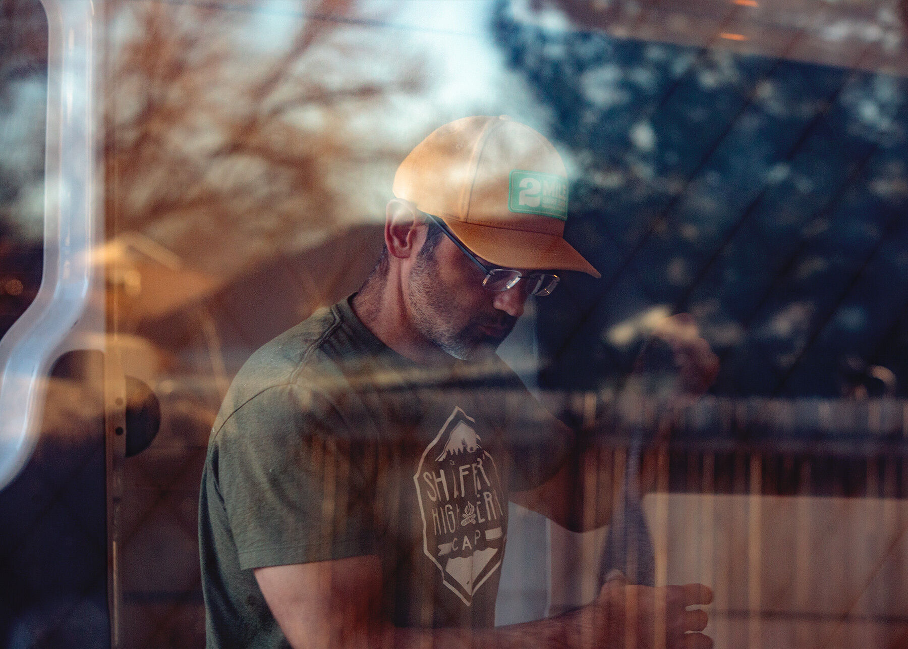 Barry working in the Sea Free Vans workshop in Salt Lake City, Utah