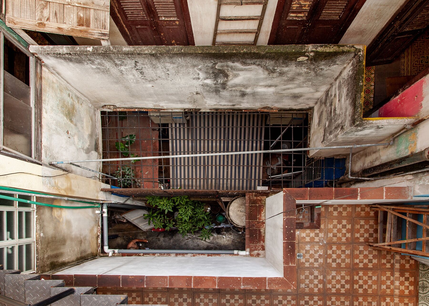 Looking down in a home in Havana, Cuba