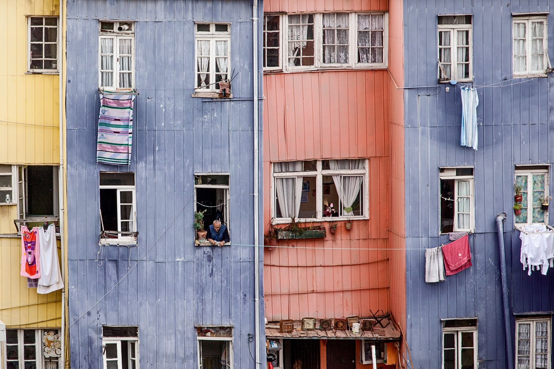 The colorful homes of the neighborhood of Bella Vista in Valparaíso, Chile