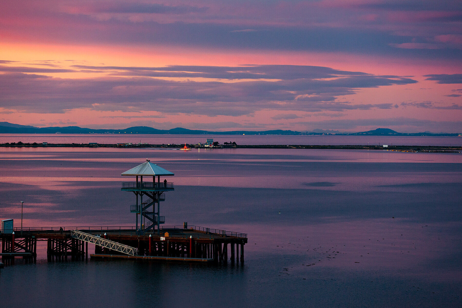 Sunset over the sea from Port Angeles, Washington